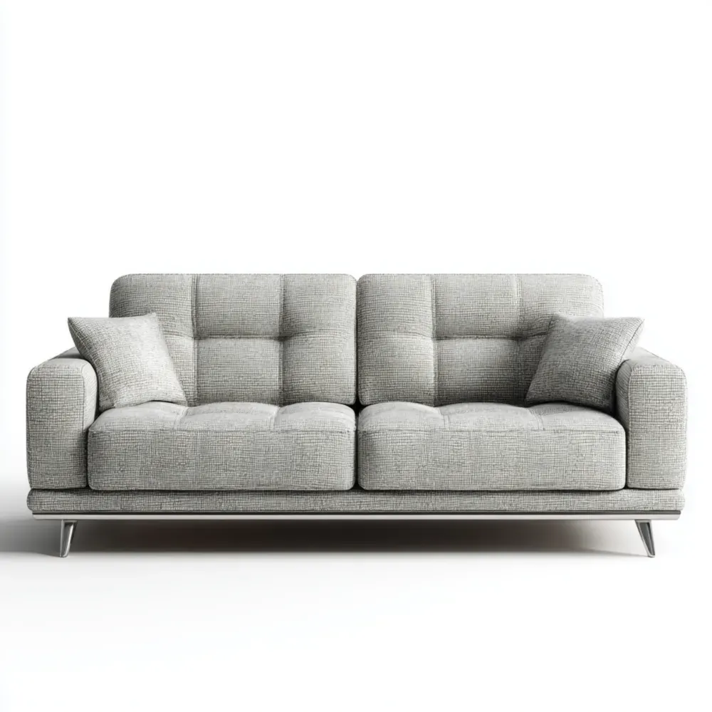 3人掛けソファ ファブリック 180x90x80 cm – グレー – モダンデザイン