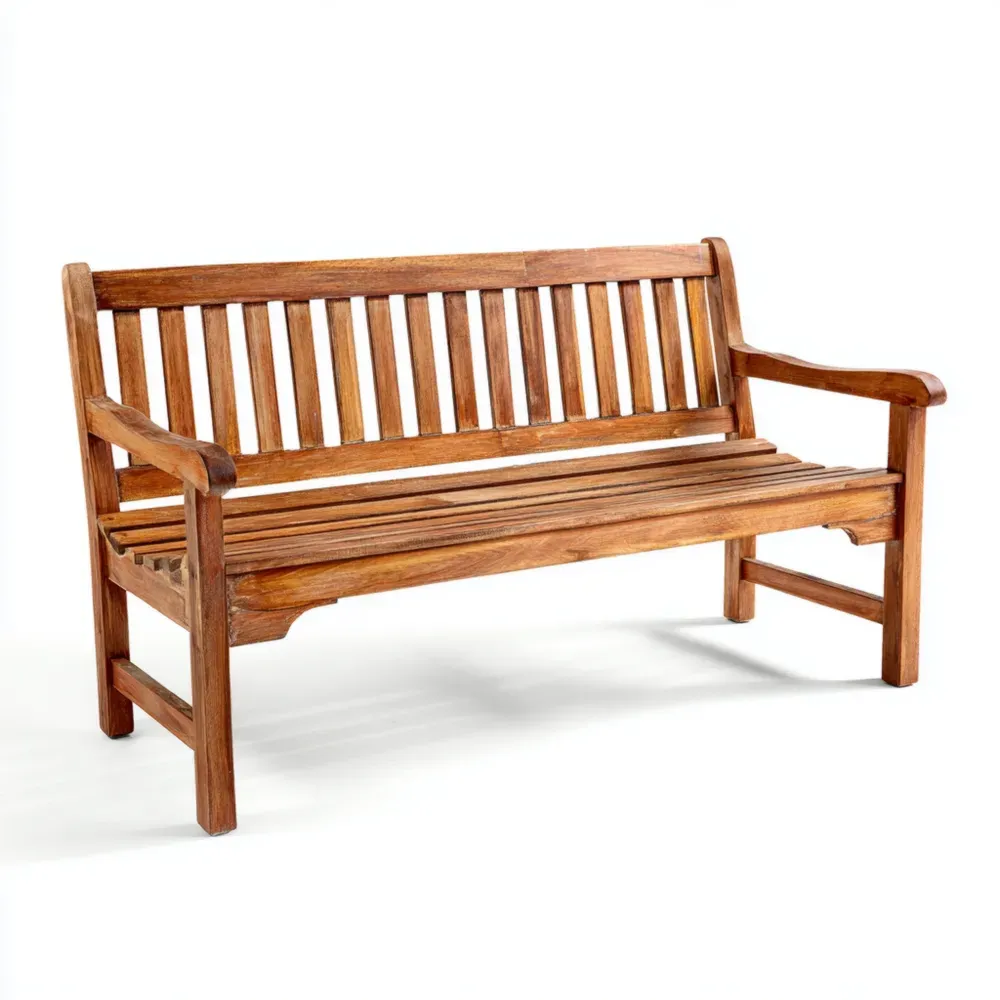 ガーデンベンチ 木製 150x60x90 cm – 自然風 – クラシックデザイン