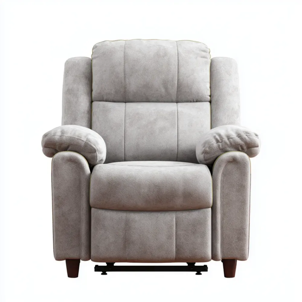 リクライニングチェア ファブリック 85x90x100 cm – グレー – モダンデザイン