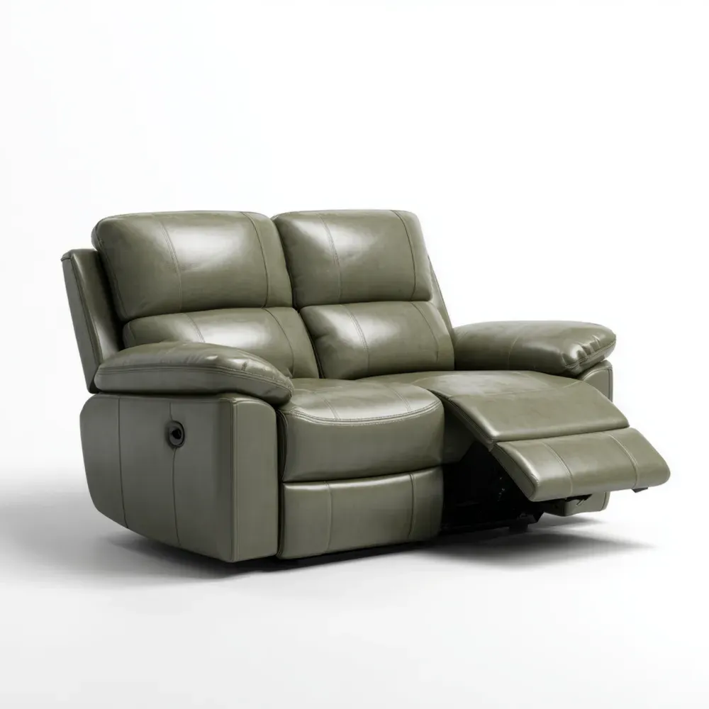 リクライニングソファ 合成革 165x95x100 cm – オリーブグリーン – モダンコンフォート
