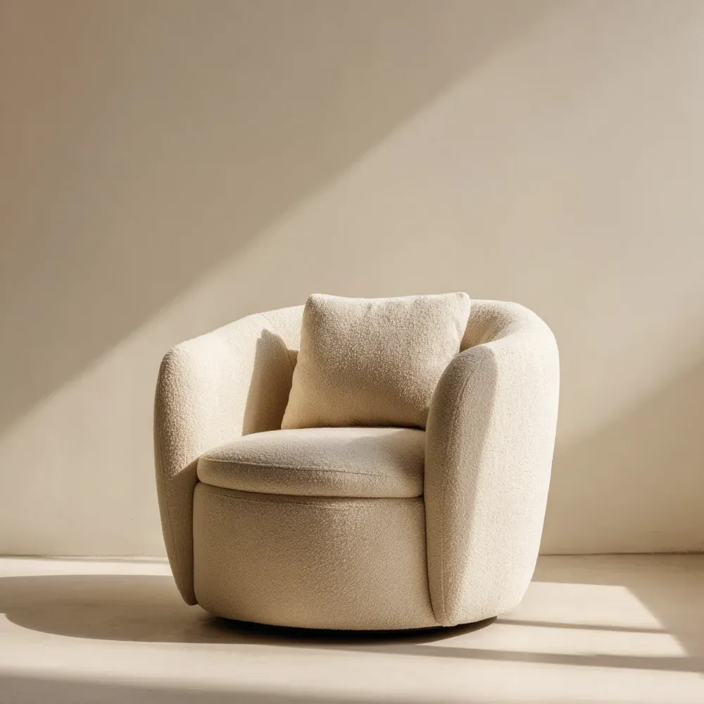 アームチェア 布製 80x80x75 cm – クリーム色 – モダンデザイン