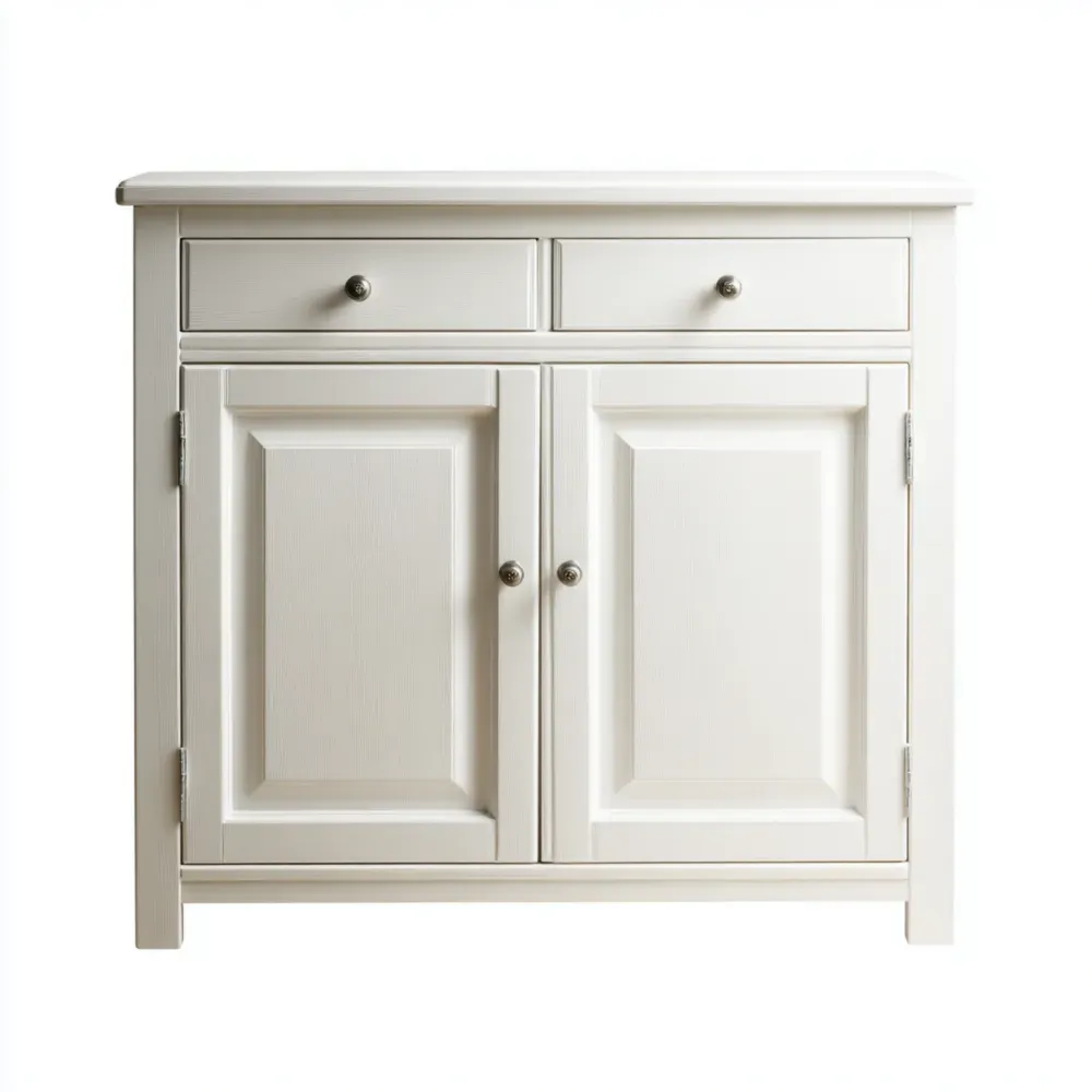 収納キャビネット 木製 90x40x80 cm – ホワイト – クラシックデザイン