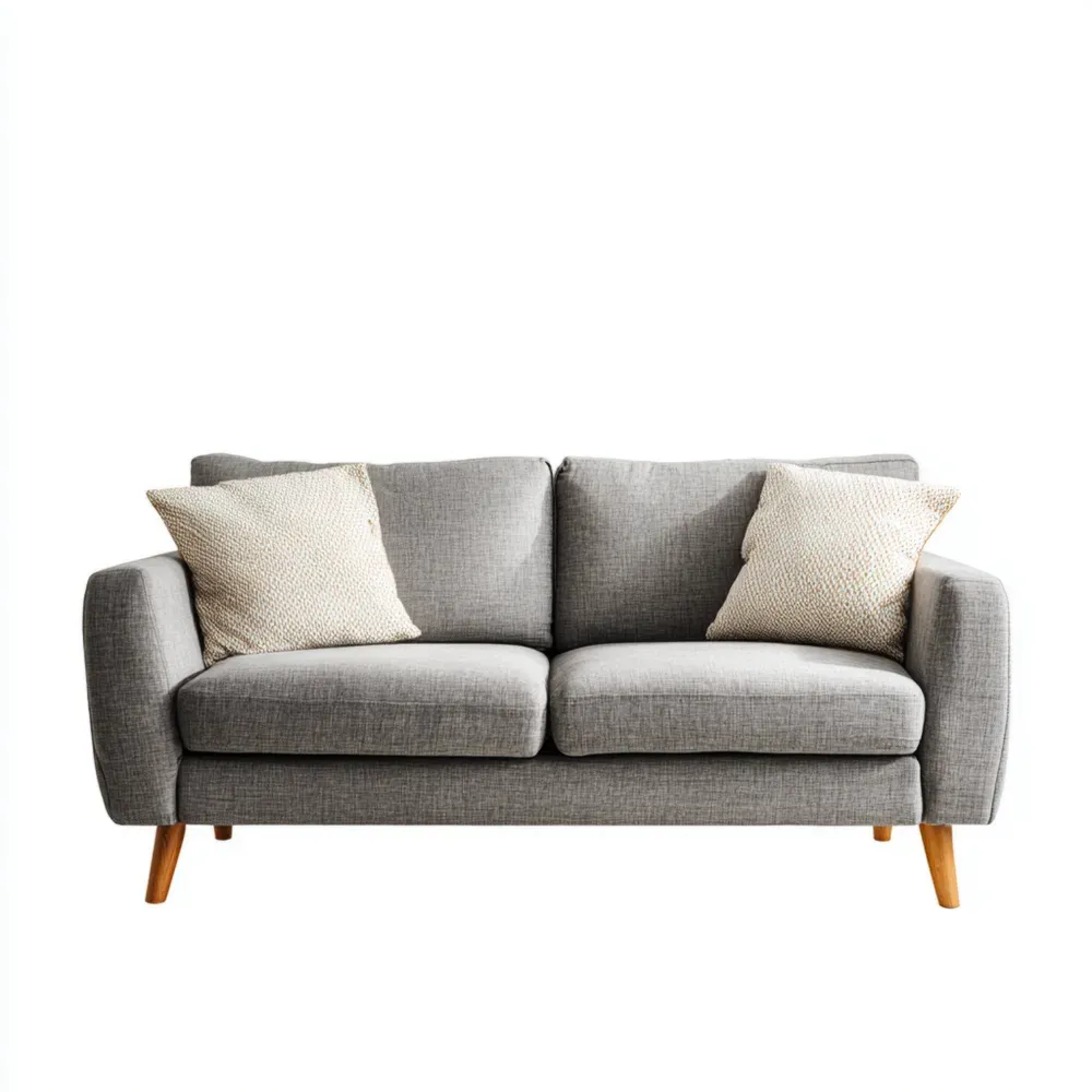 2人掛けソファ 布製 150x85x90 cm – グレー – モダンデザイン
