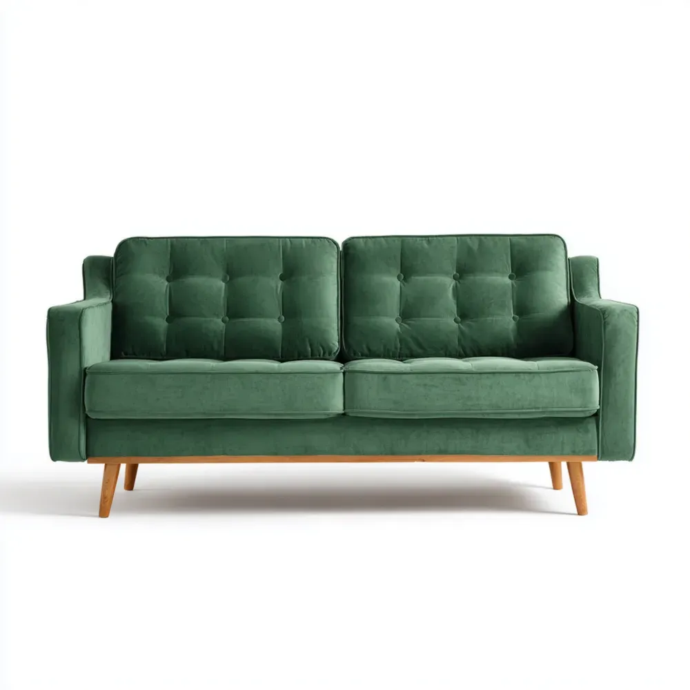 ソファ 3人掛け ベルベット 150x85x75 cm – グリーン – モダンデザイン