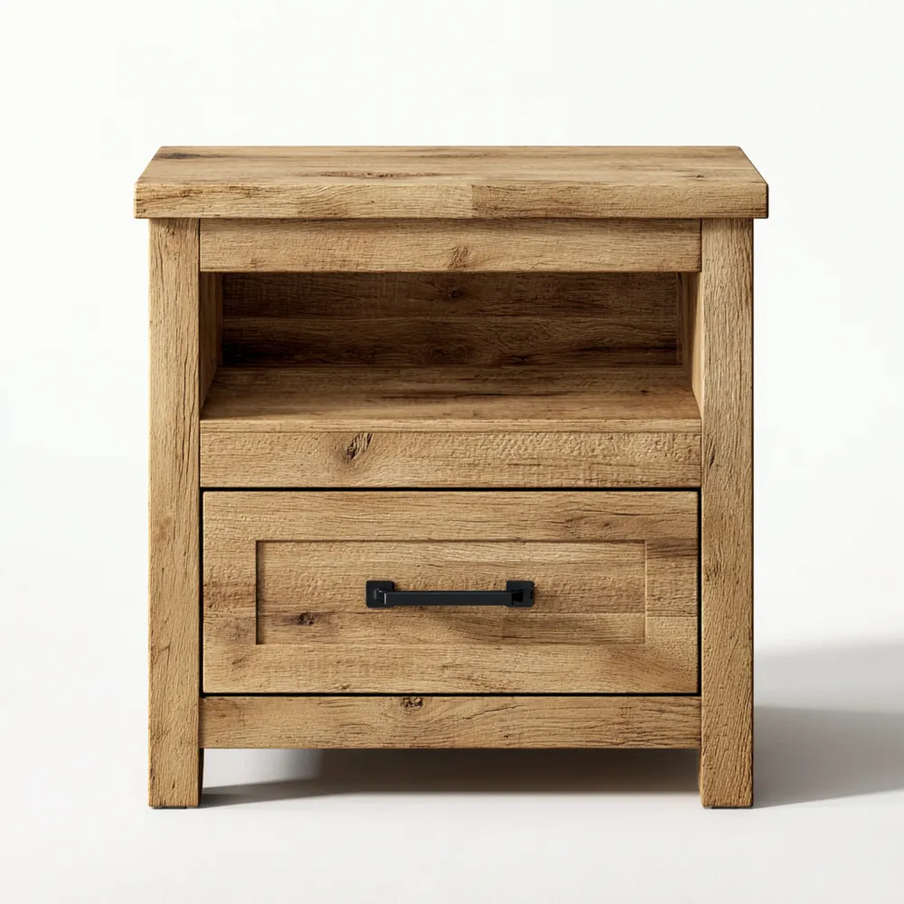 ナイトテーブル 木製 引き出し付き 45x35x55 cm – ナチュラル – ヴィンテージスタイル