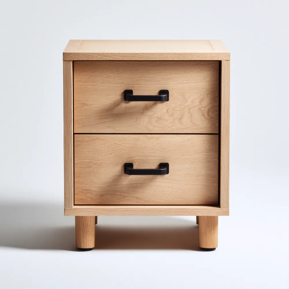 ナイトテーブル 木製 2引き出し 45x35x55 cm – ナチュラル
