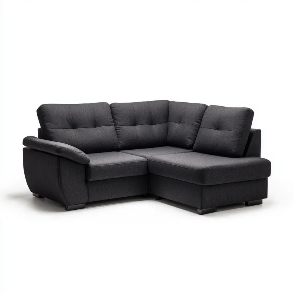 コーナーソファ 布製 240x150x85 cm – ダークグレー