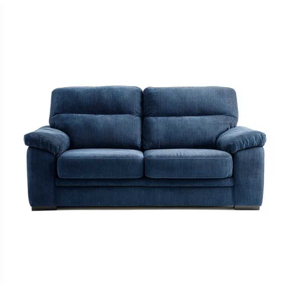2人掛けソファ コーデュロイ 150x85x90 cm – ネイビー – モダンスタイル