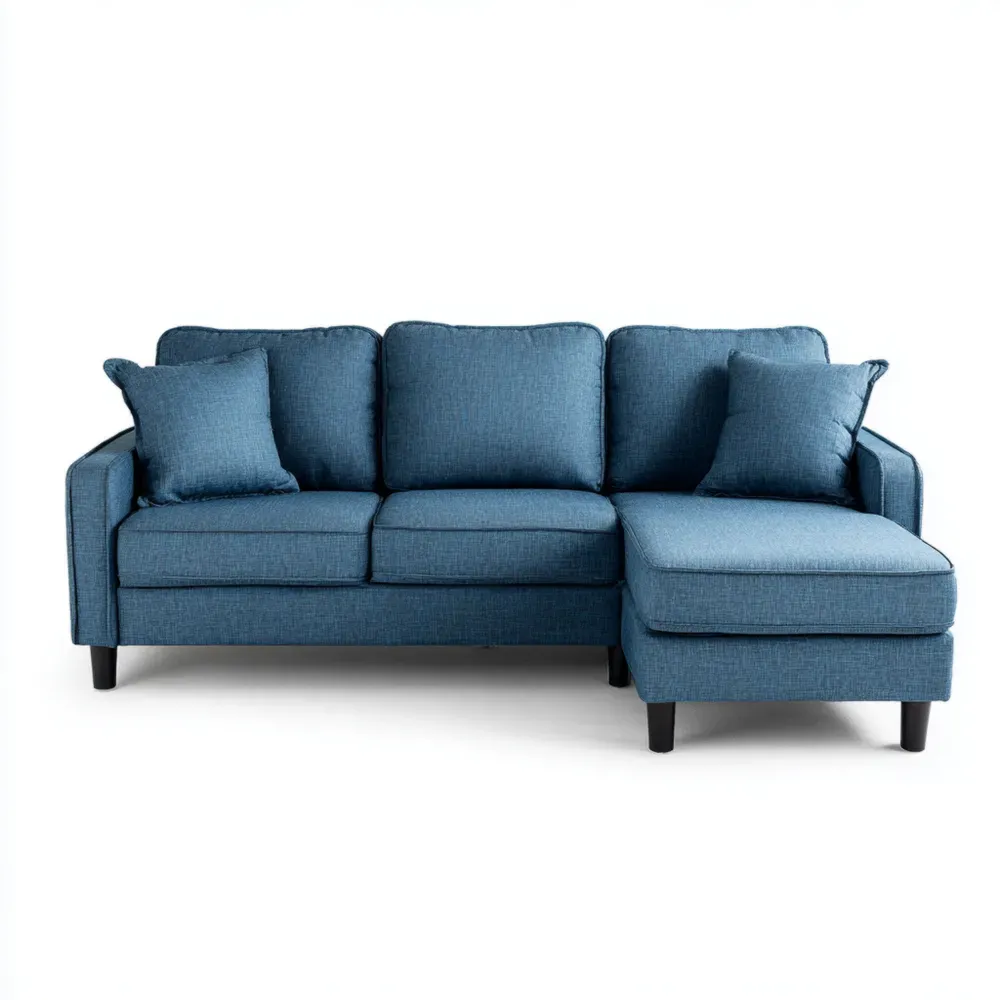 コーナーソファ 布張り 190x85x85 cm – ブルー – 現代デザイン
