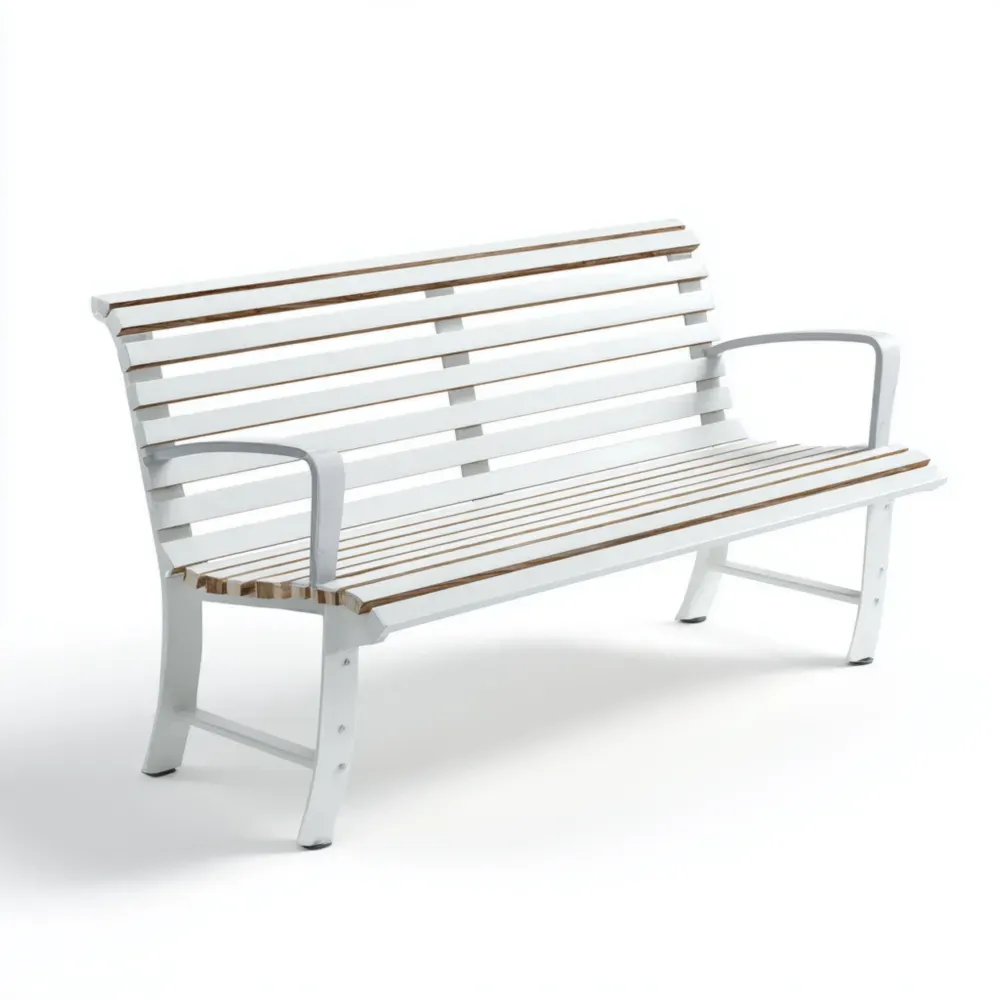 ガーデンベンチ アルミニウム製 150x58x80 cm - ホワイト - モダンデザイン