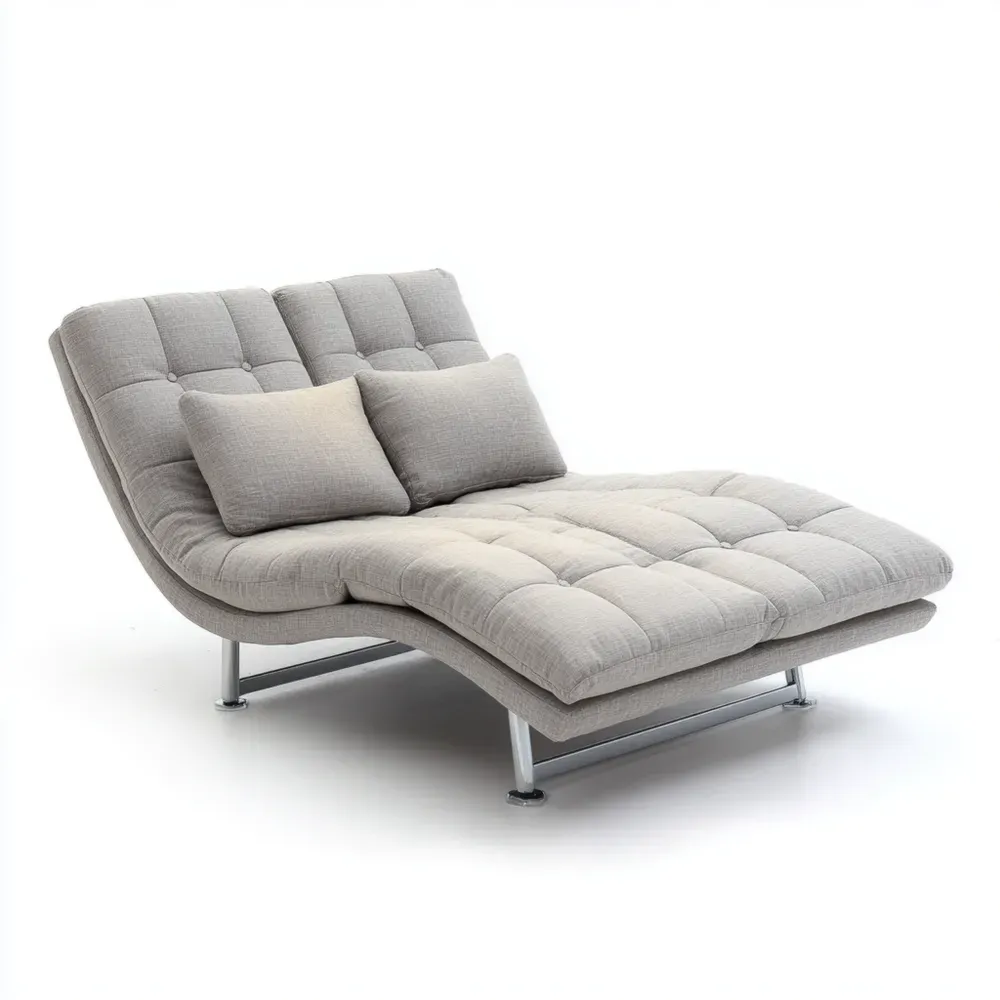 リクライニングチェア 布製 180x100x90 cm – グレー – モダンデザイン