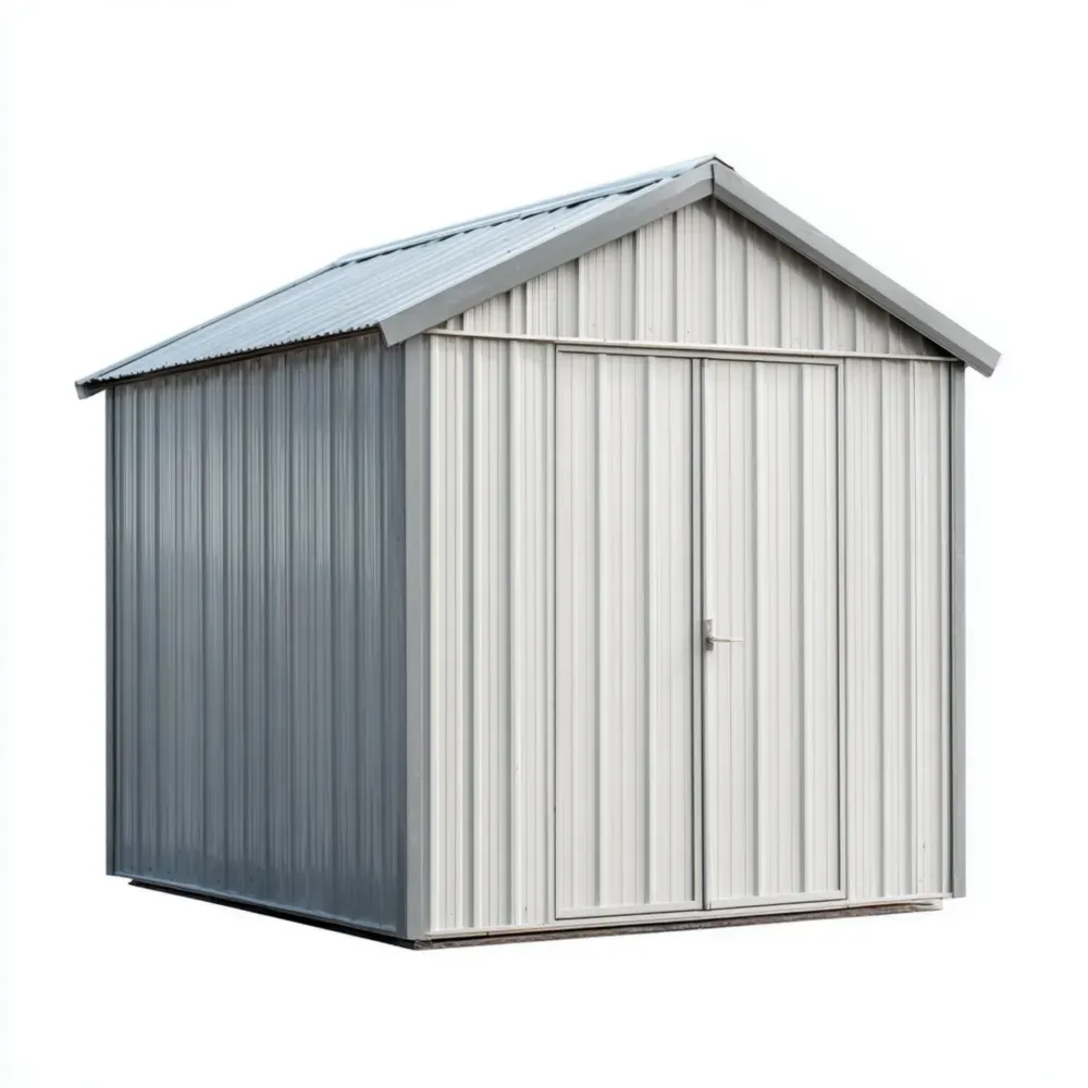 金属物置小屋 213x190x185 cm – グレー/ホワイト – 屋外収納