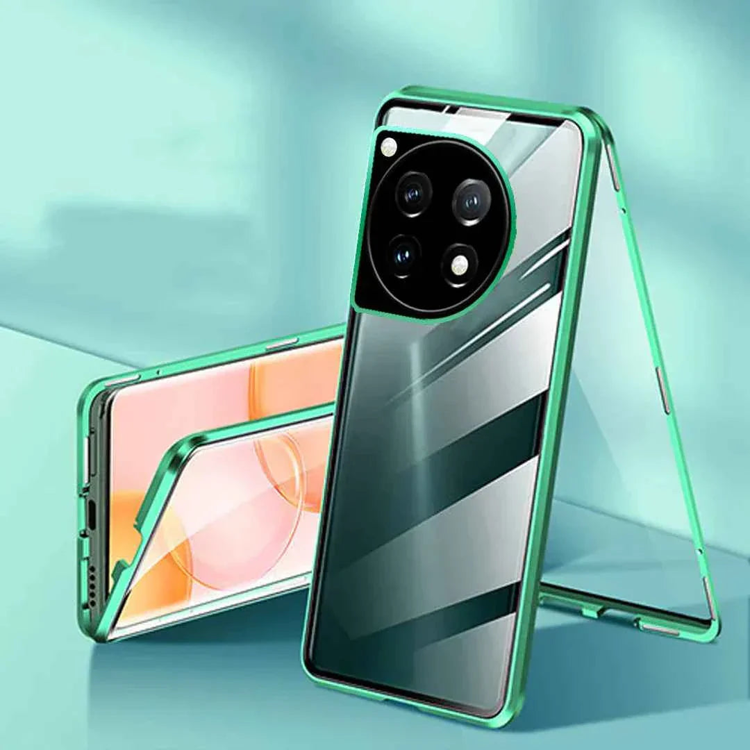 OnePlus Series - 360° (Front+Back) Metal Body Protection Glass Case