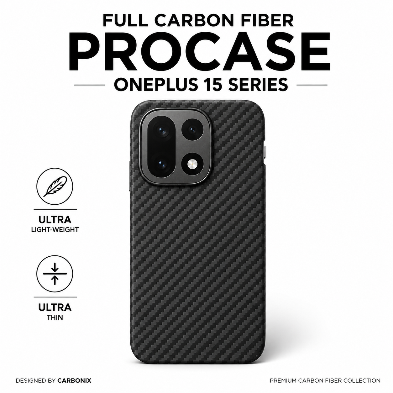 OnePlus 15 Series - Real Full Carbon Fiber Ultra Slim / Ultra Thin Case
