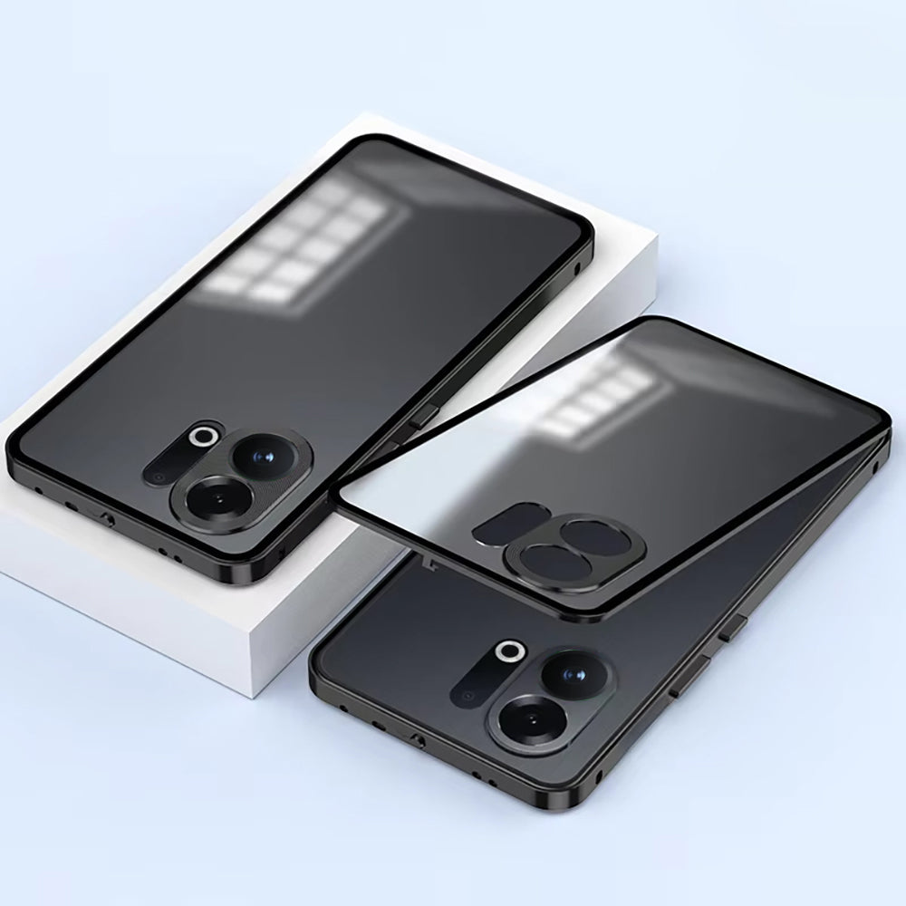 Vivo V60 5G Series Aluminium Metal Bumper Shield Transparent Back Case