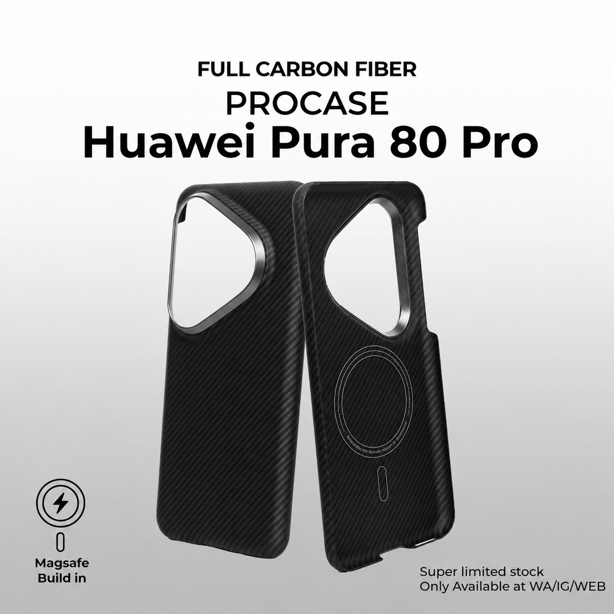 Huawei Pura 80 Pro Case - Real Full Carbon Fiber Magsafe Case