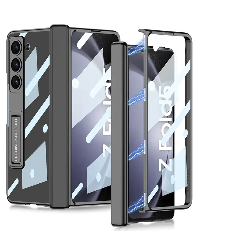 Transparent Magnetic Hinge Case With Stand For Samsung Galaxy Z Fold 7,6,5,4,3