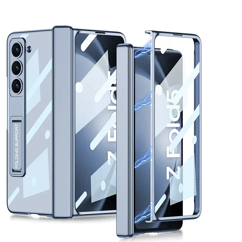 Transparent Magnetic Hinge Case With Stand For Samsung Galaxy Z Fold 7,6,5,4,3