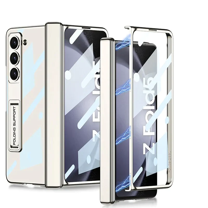 Transparent Magnetic Hinge Case With Stand For Samsung Galaxy Z Fold 7,6,5,4,3