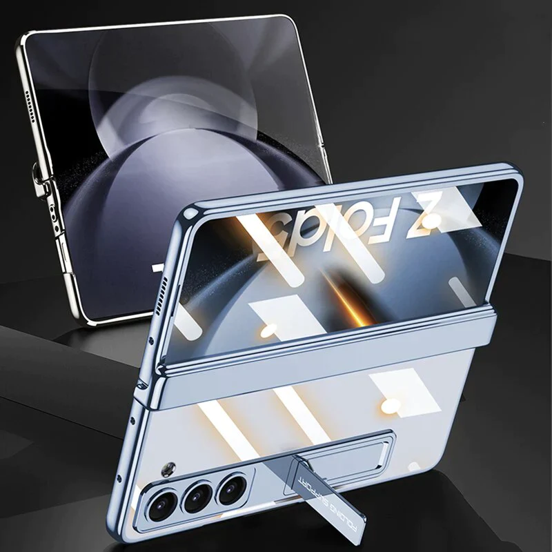 Transparent Magnetic Hinge Case With Stand For Samsung Galaxy Z Fold 7,6,5,4,3
