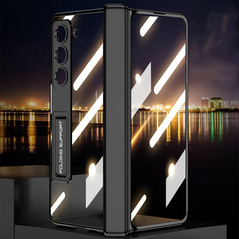 Transparent Magnetic Hinge Case With Stand For Samsung Galaxy Z Fold 7,6,5,4,3