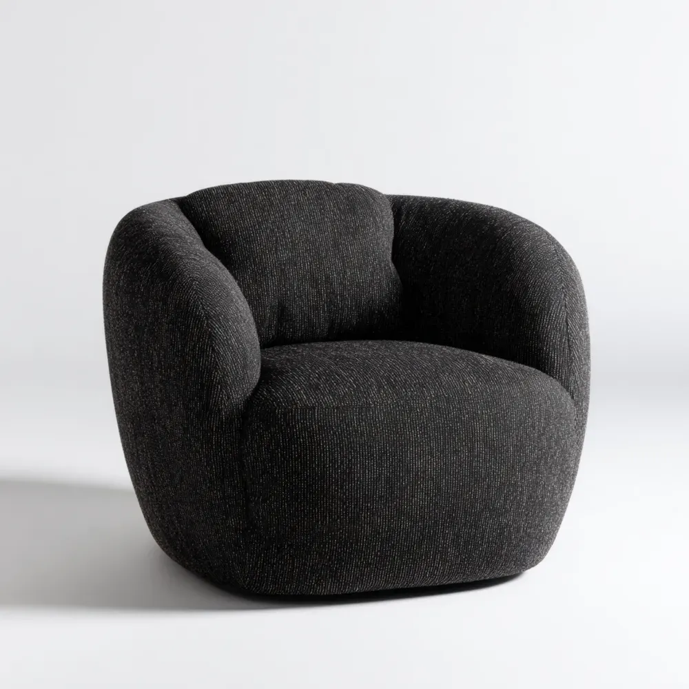 アームチェア 布製 幅85x奥行80x高さ75 cm – ダークグレー – モダンデザイン