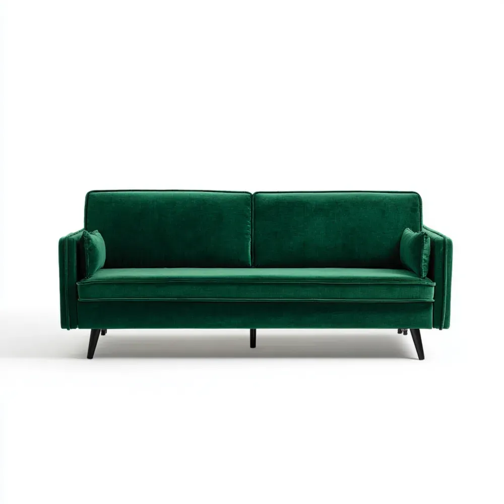 3人掛けソファ ベルベット 200x85x80 cm – エレガントグリーン – モダンスタイル