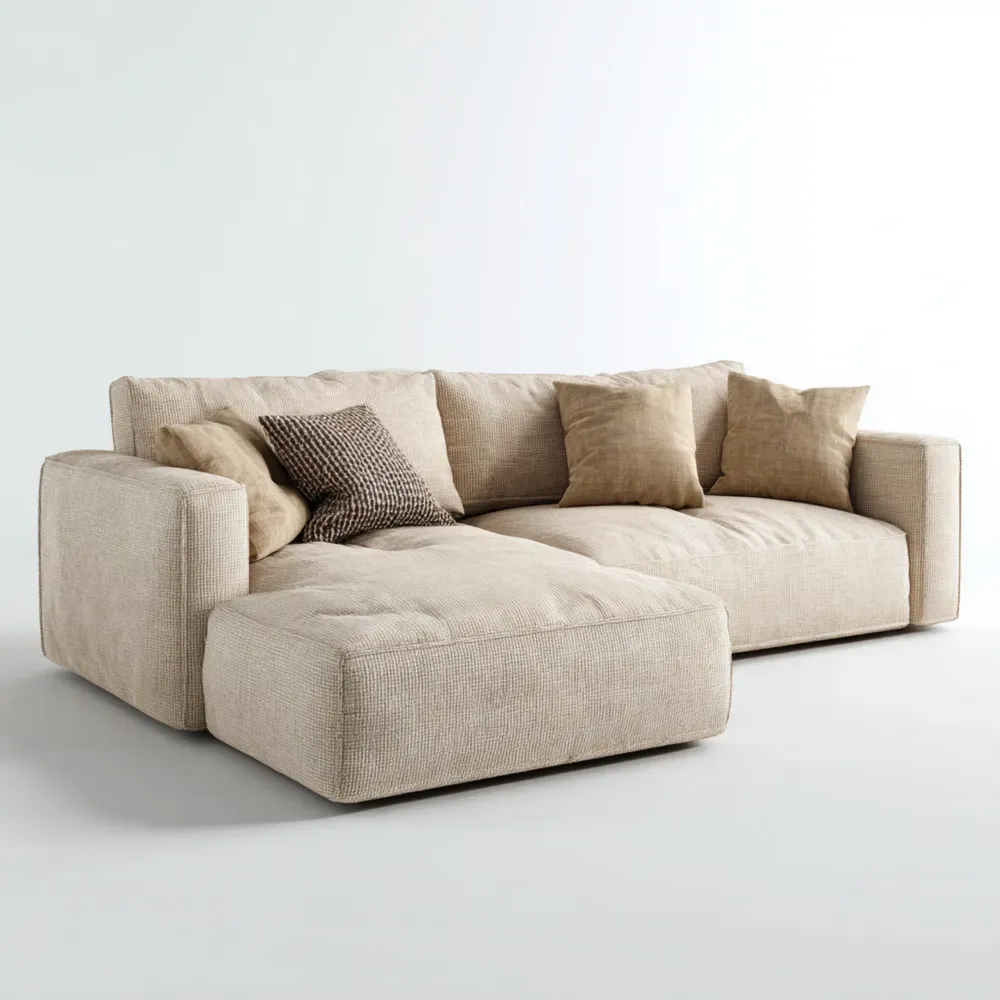 ソファセット 布製 230x90x85 cm – ベージュ – モダンデザイン