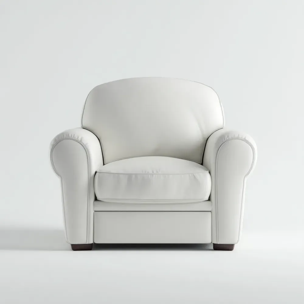アームチェア - レザー 85x90x80 cm - ホワイト - クラシックデザイン