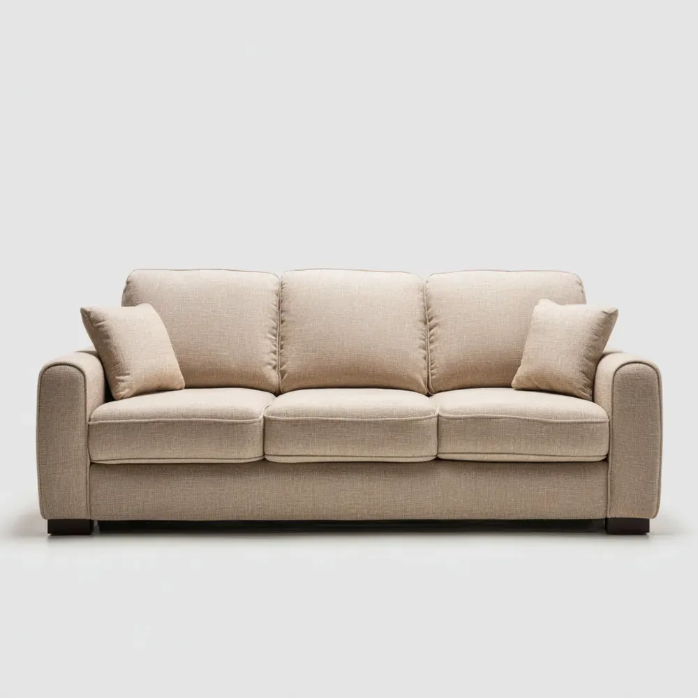 3人掛けソファ ファブリック 200x90x85 cm – ベージュ – モダンスタイル