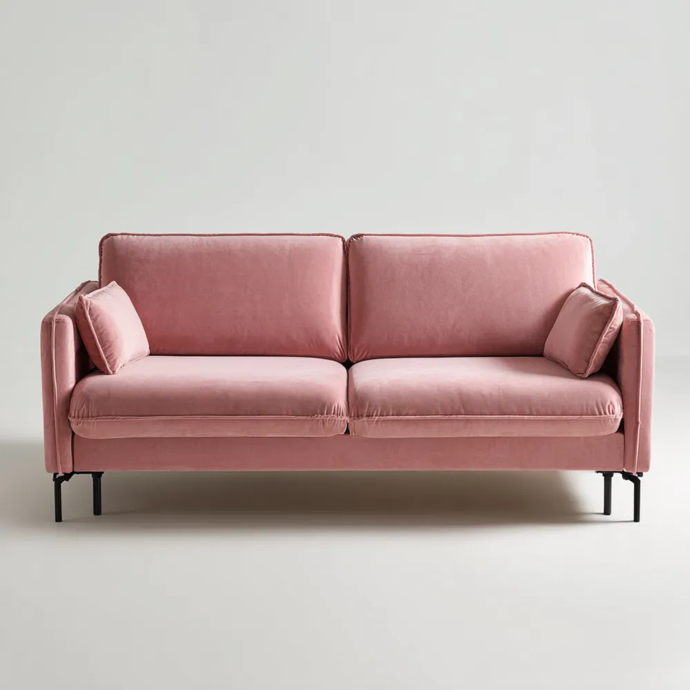 3人掛けソファ ベルベット 170x80x85 cm – ピンク – モダンデザイン