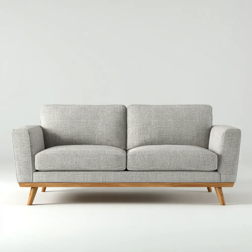 2人掛けソファ - 布製 150x80x85 cm - ライトグレー