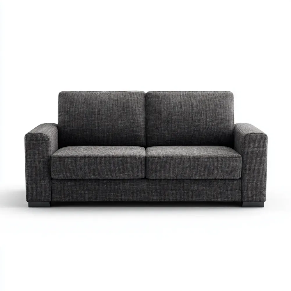 2人掛けソファ 布張り 150x85x90 cm - ダークグレー - モダンスタイル