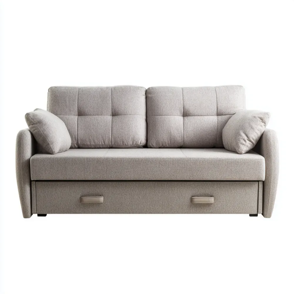 2人掛けソファベッド 布製 200x90x85 cm – グレー – モダンスタイル