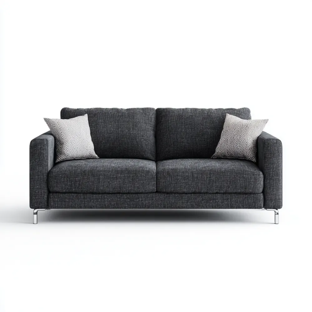 2人掛けソファ 布製 180x85x80 cm – ダークグレー – モダンスタイル