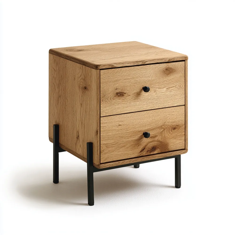 ナイトテーブル 木製 2引き出し 45x35x55 cm – ナチュラルデザイン