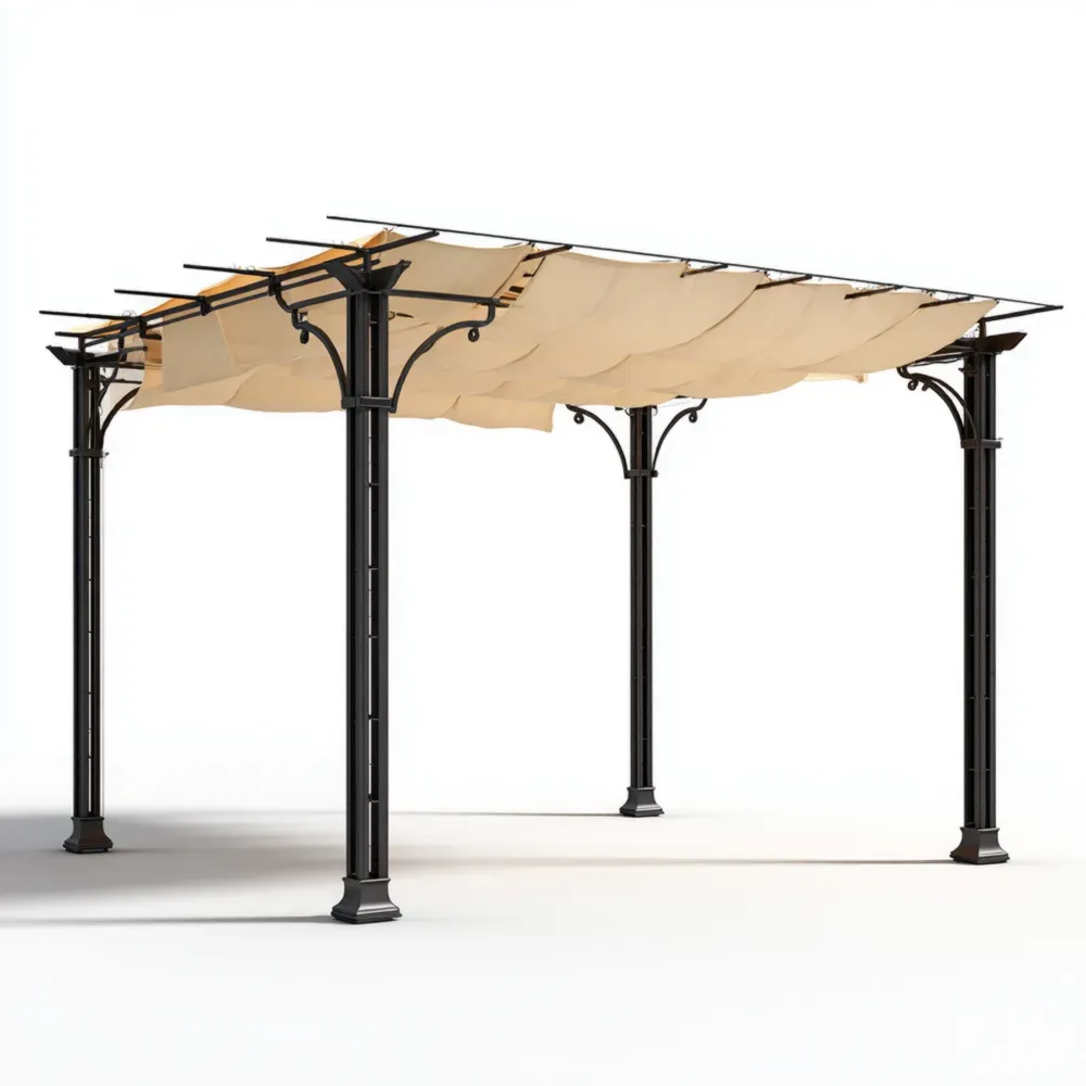 ガゼボ アルミニウム 400x300x300cm - アイボリー - モダンデザイン