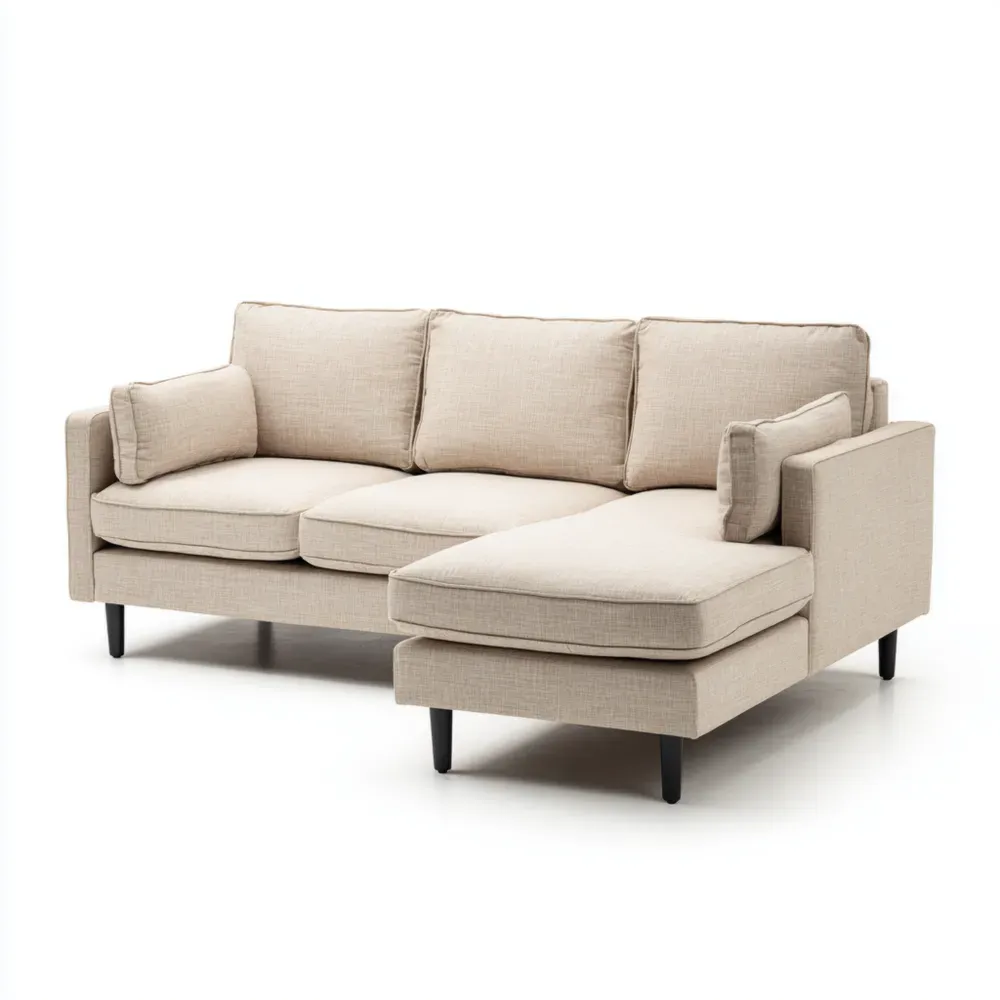 コーナーソファ ファブリック 200x85x90 cm – ベージュ – 現代的デザイン