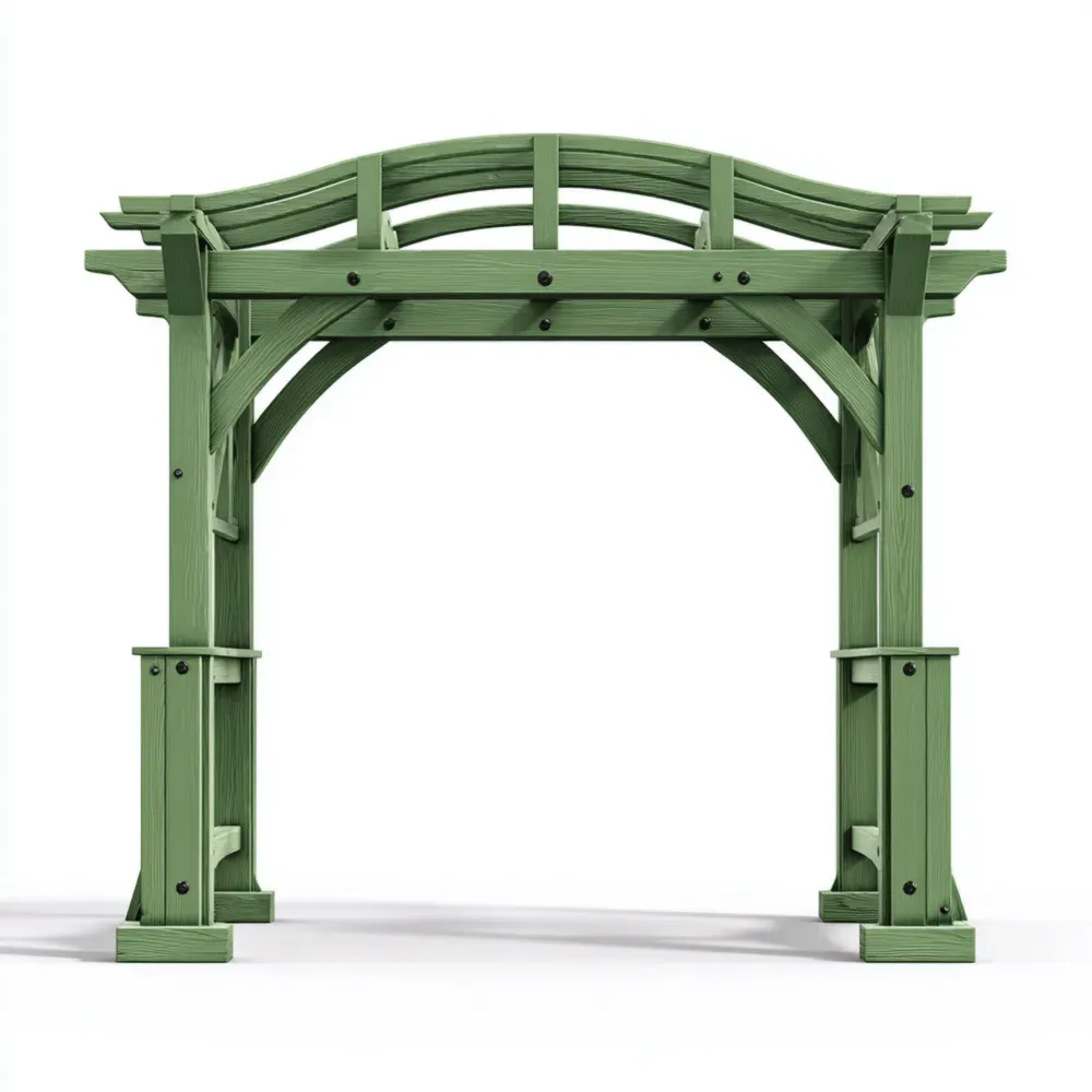 木製パーゴラ 緑 3x2.5x2.4m 屋外用