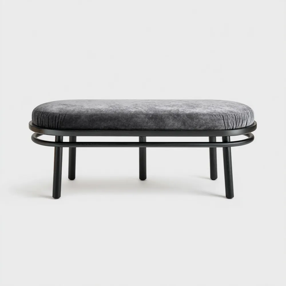 ベッドエンドベンチ ベルベット 120x45x40 cm – ダークグレー – モダンデザイン