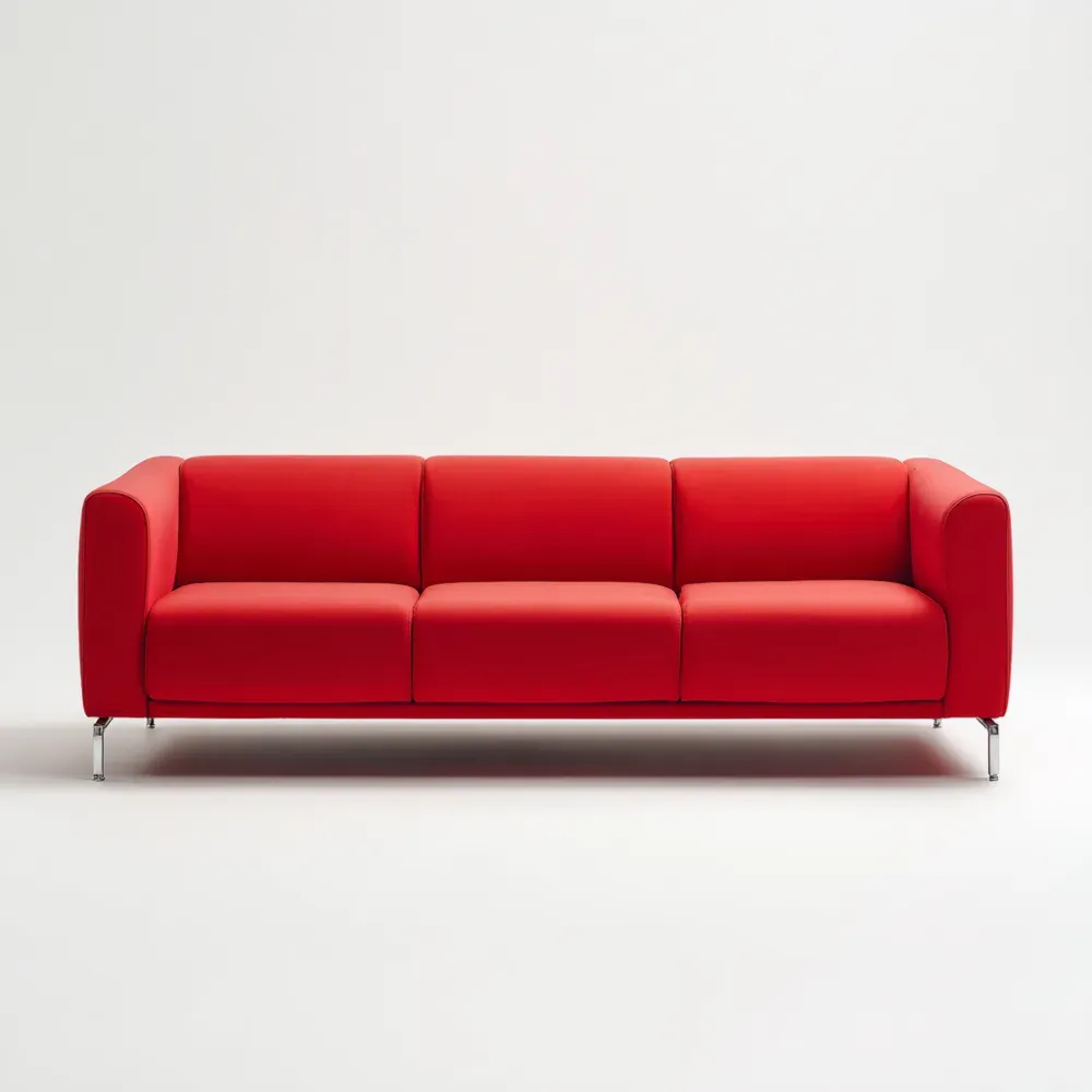 3人掛けソファ ファブリック 200x85x75 cm - レッド モダンデザイン