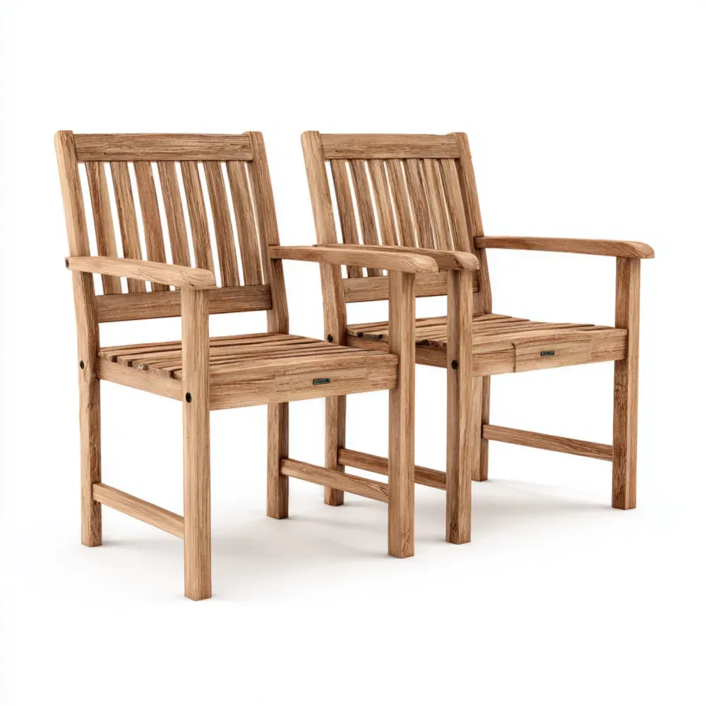 ガーデンダイニングチェア 天然木製 56x62x92 cm - ナチュラルカラー - 耐久性デザイン