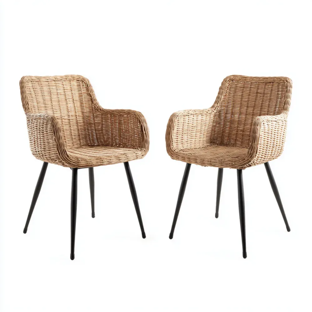 屋外用ガーデンダイニングチェア 60x60x85 cm – ナチュラル – モダンデザイン