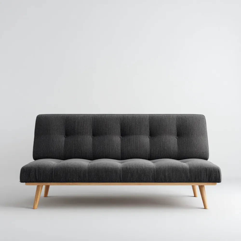 3人掛けソファ ファブリック 180x75x80 cm – チャコールグレー – ミッドセンチュリーデザイン