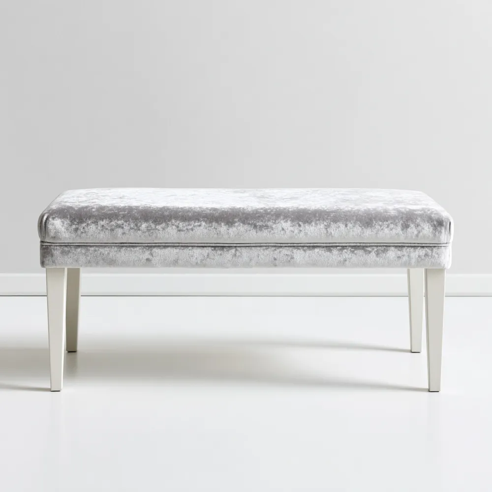 ベッドエンドベンチ ベルベット 100x45x40 cm - グレー - エレガントデザイン
