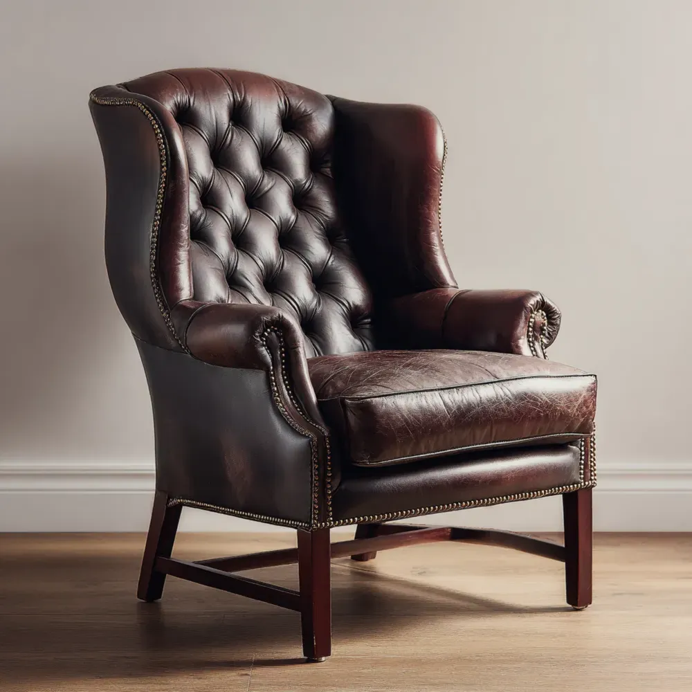 アームチェア レザー製 クラシックスタイル 100x86x90 cm – ダークブラウン