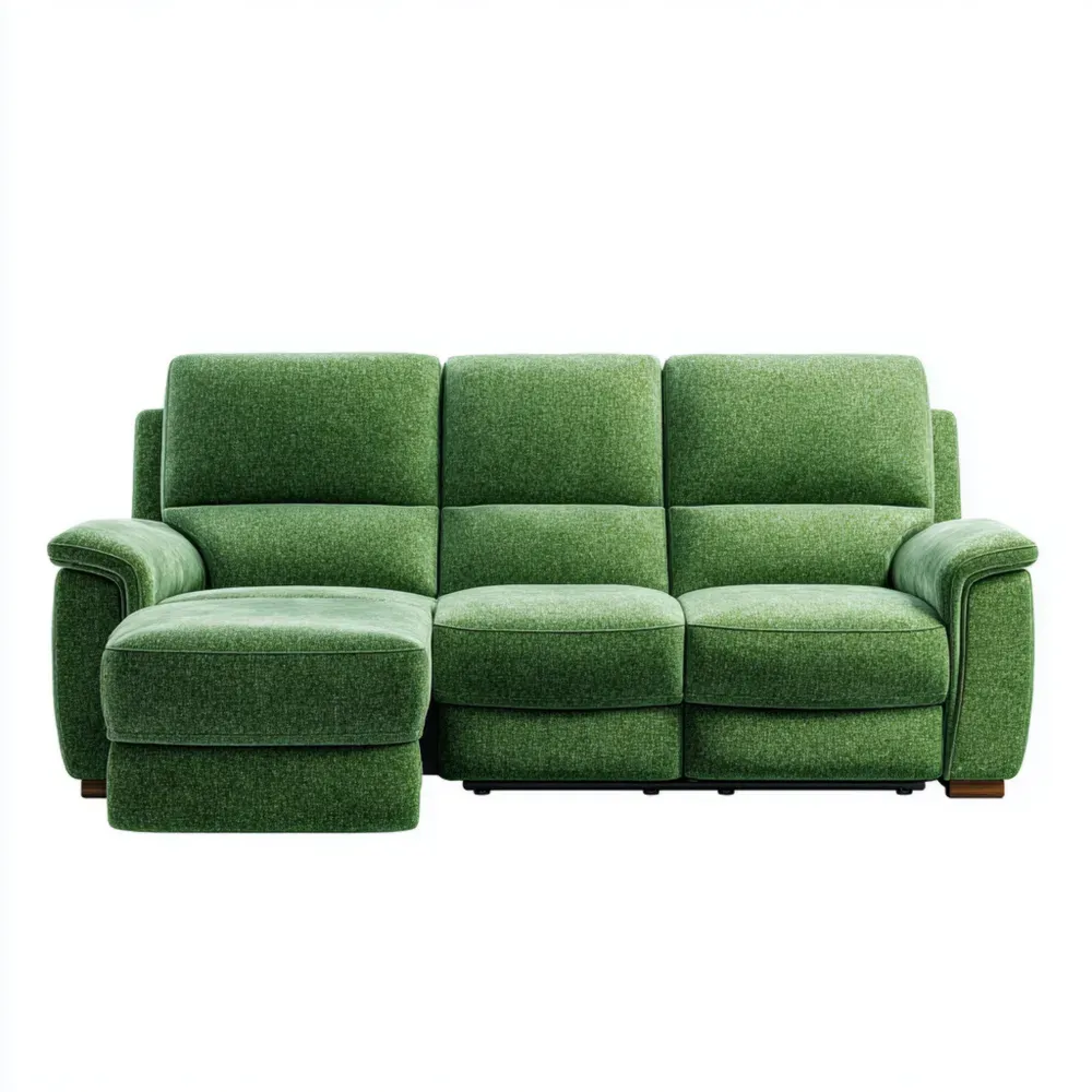 L字型ソファ 布製 210x95x85 cm – グリーン