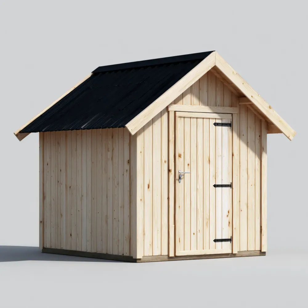 木材収納小屋 200x150x210 cm - ナチュラル - 防水マルチ用途