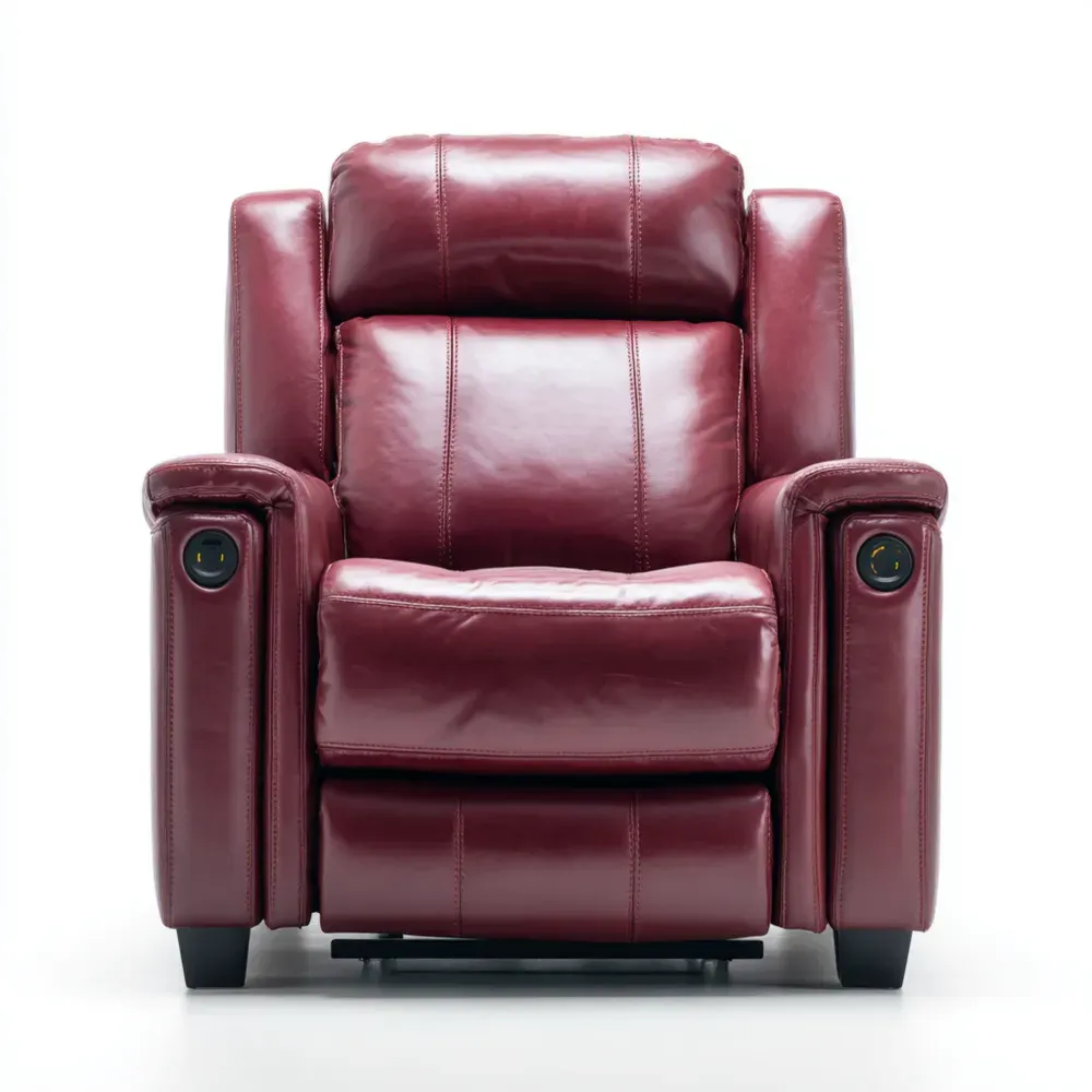 リクライニングチェア 人工革 レッド 82x95x105 cm ホームシアター用