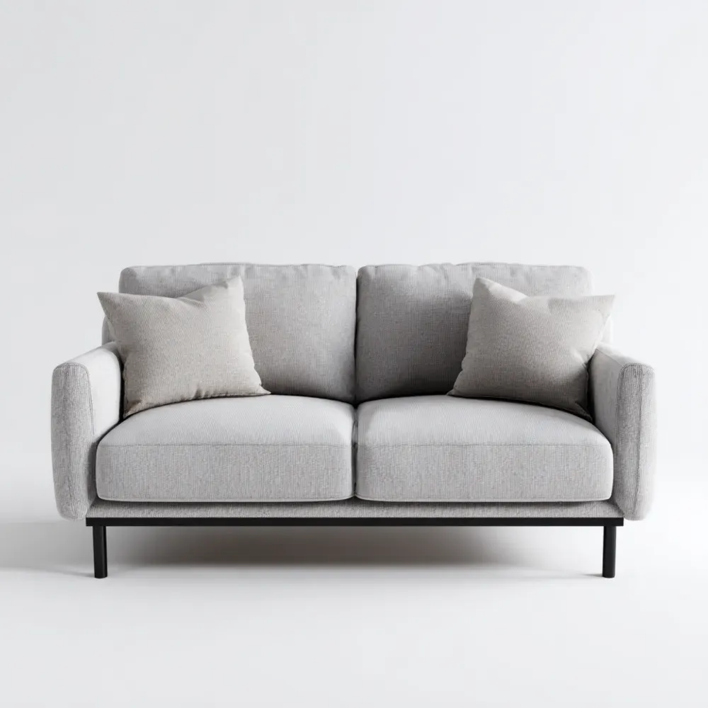 2人掛けソファ ファブリック 150x85x75 cm – ライトグレー – モダンデザイン